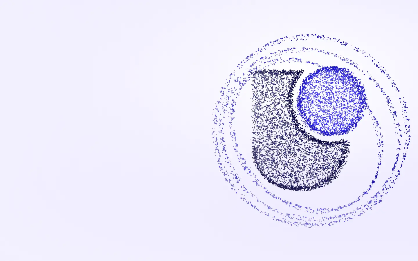 Uniplural Academy 3D particle scene backdrop (light theme)