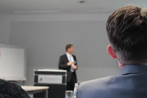 Adult learners in a lecture room
