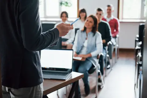 An educator teaching a class